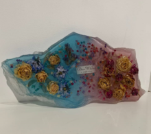 Создание подноса-осколка из эпоксидной смолы с цветами Фото 33