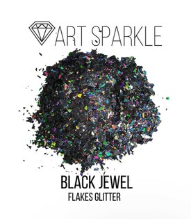 glitter serii FlakesGlitter, Black Jewel Фото 
